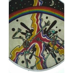 Grateful Dead Sticker Original 1980s Car Window Sticker Skeletons Rainbow Moon